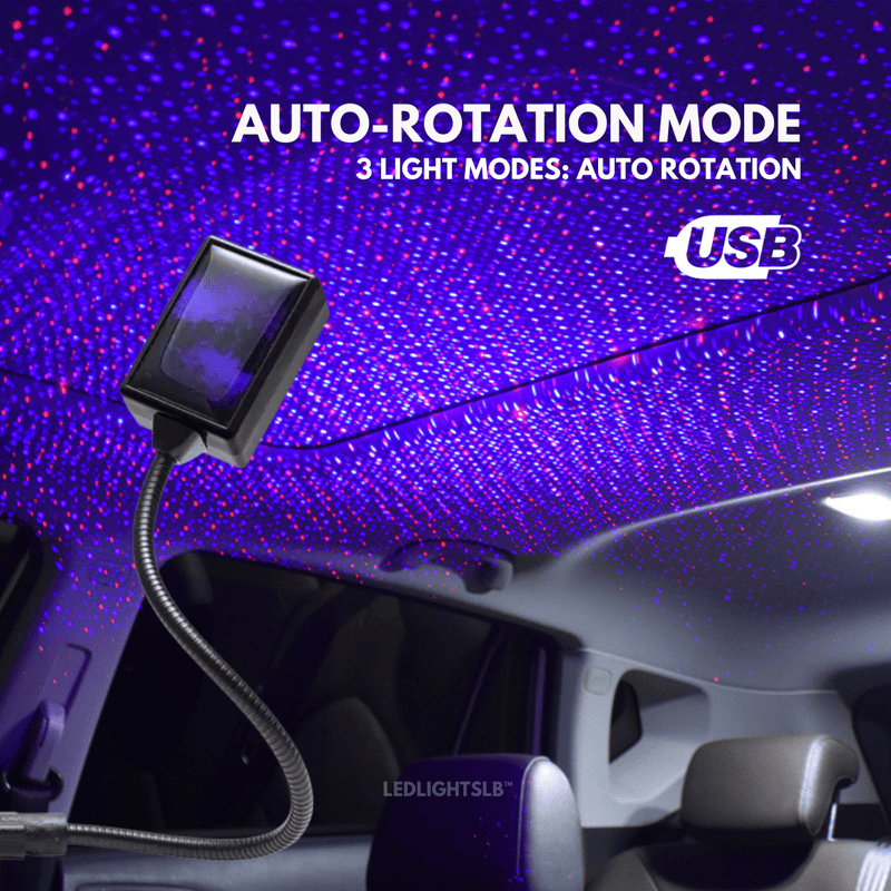  Car starlight projector creating red and green ceiling stars