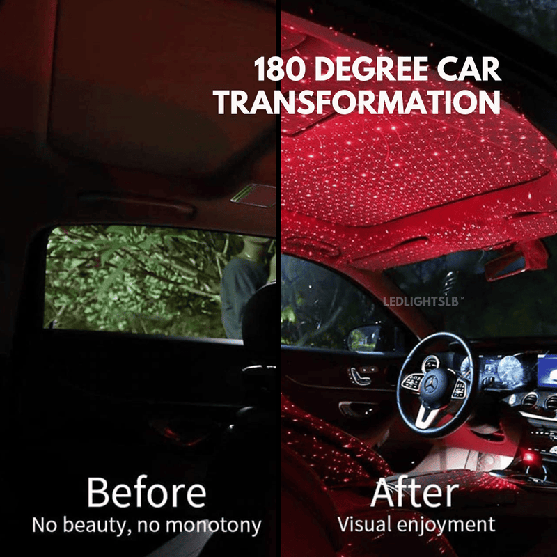  Car starlight projector creating red and green ceiling stars