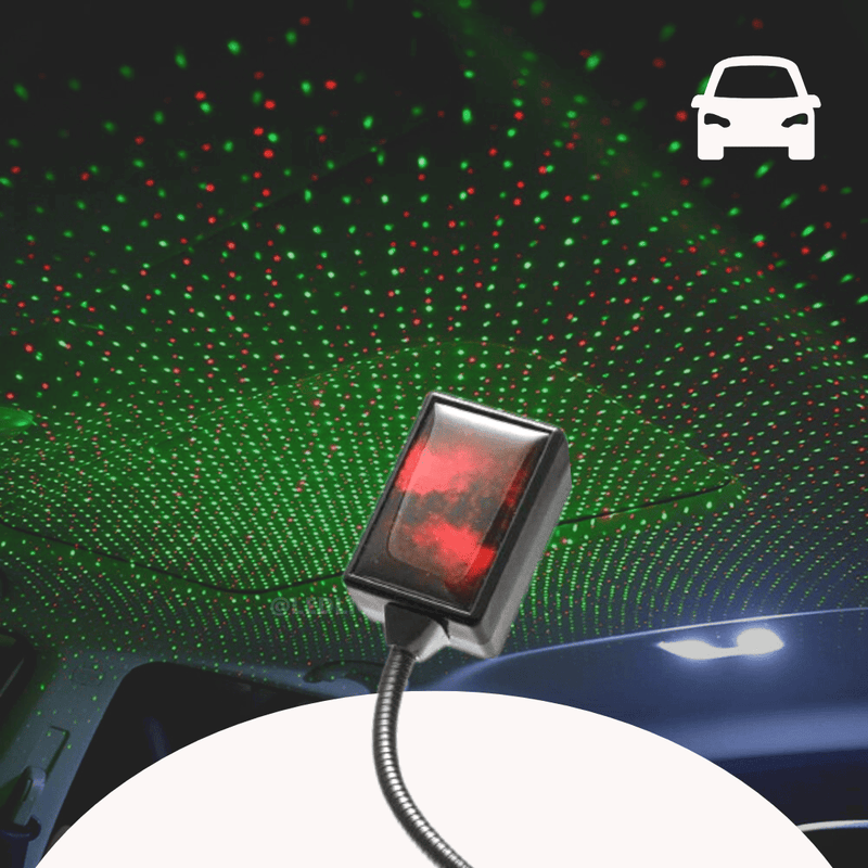  Car starlight projector creating red and green ceiling stars