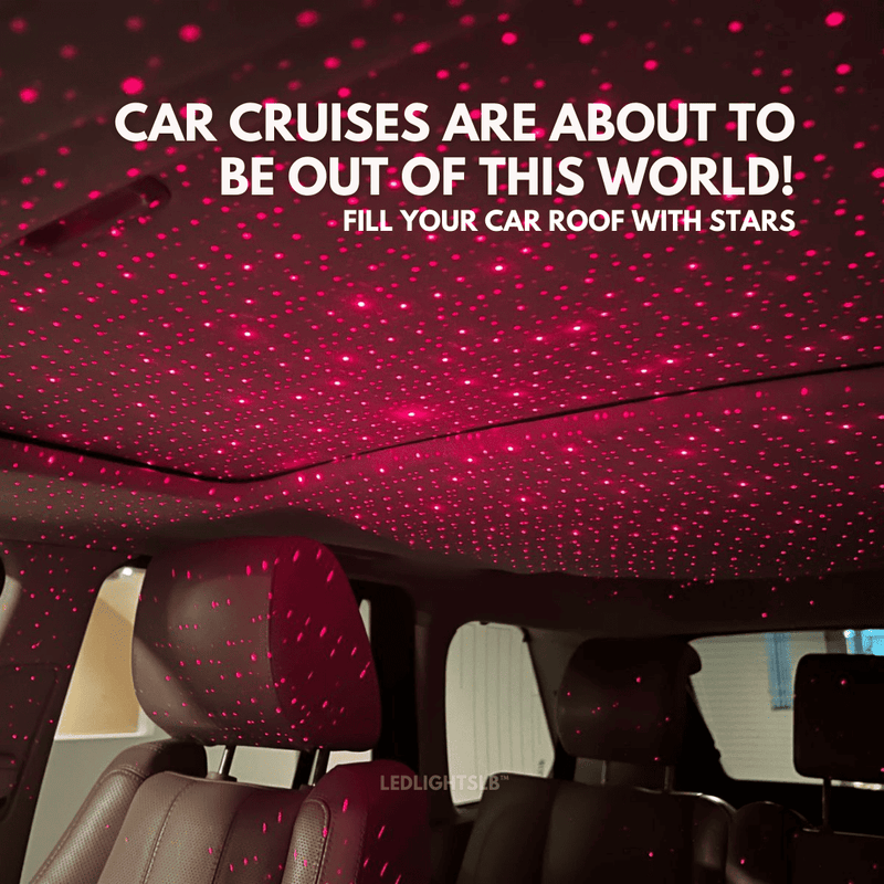  Car starlight projector creating red and green ceiling stars
