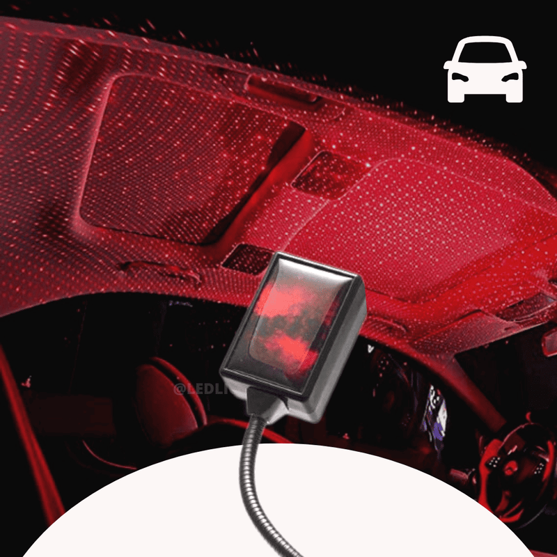  Car starlight projector creating red and green ceiling stars