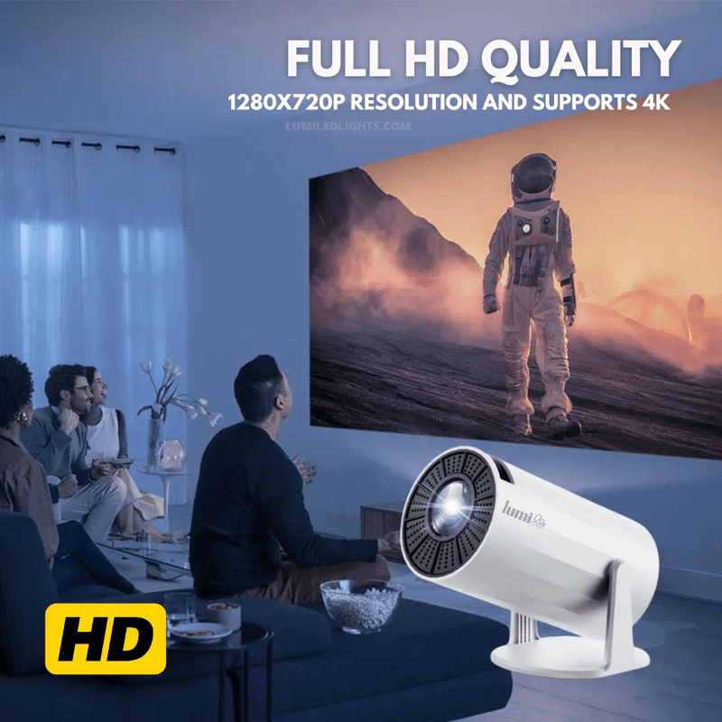 Cine Flix Pro projector with built-in Android streaming apps