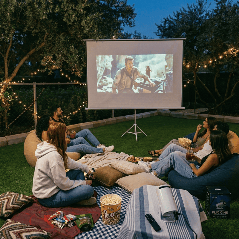  Lumi Cine Flix Pro Kit box set including an 84-inch tripod screen and portable 4K projector