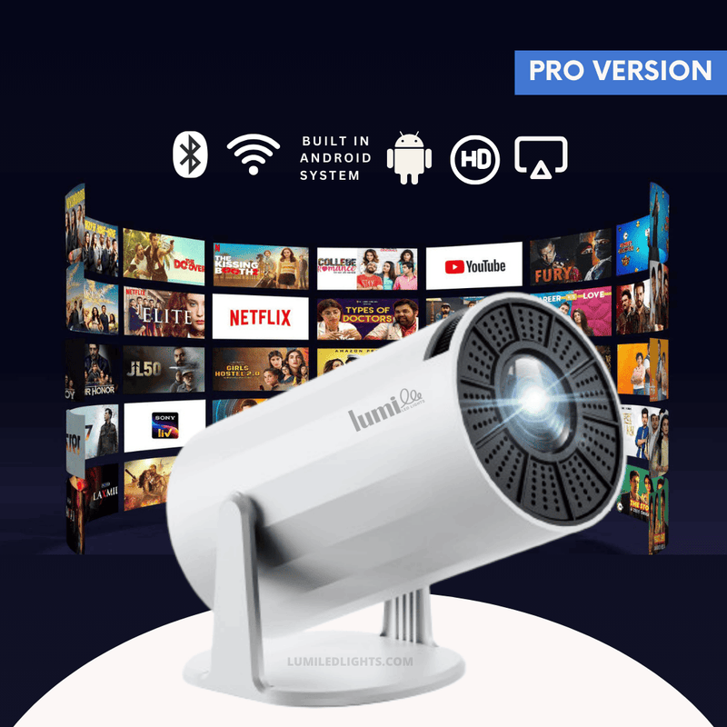 Cine Flix Pro projector with built-in Android streaming apps