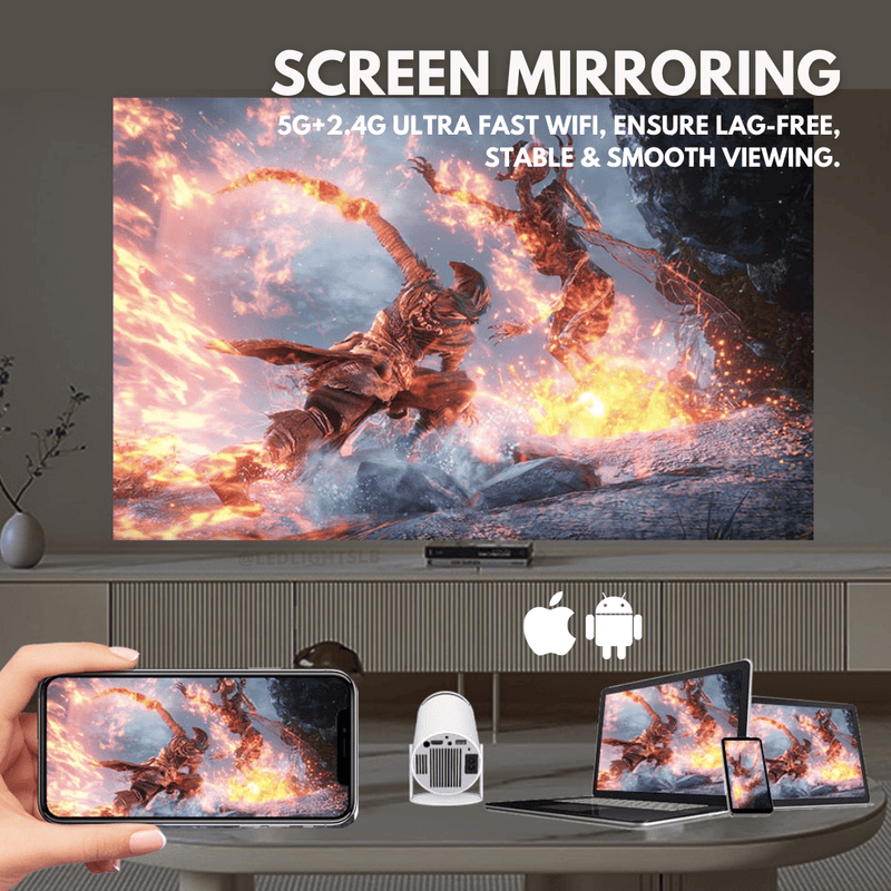 Cine Flix Pro projector with built-in Android streaming apps