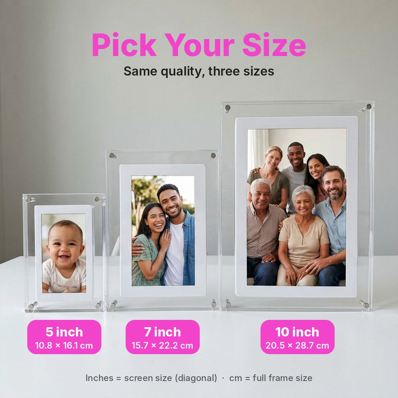 Loop Digital Frame main display with acrylic casing