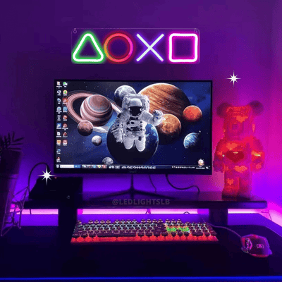 PlayStation symbols LED neon sign with triangle circle X square